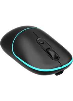 lecoo WS210 Dual Mode RGB 2.4GHz WiFi + Bluetooth 1600DPI 6 Key Rechargeable Silent Compact Wireless Optical Mouse Black  - Image 3