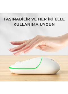lecoo WS210 Dual Mode RGB 2.4GHz WiFi + Bluetooth 1600DPI 6 Key Rechargeable Silent Compact Wireless Optical Mouse Black  - Image 4