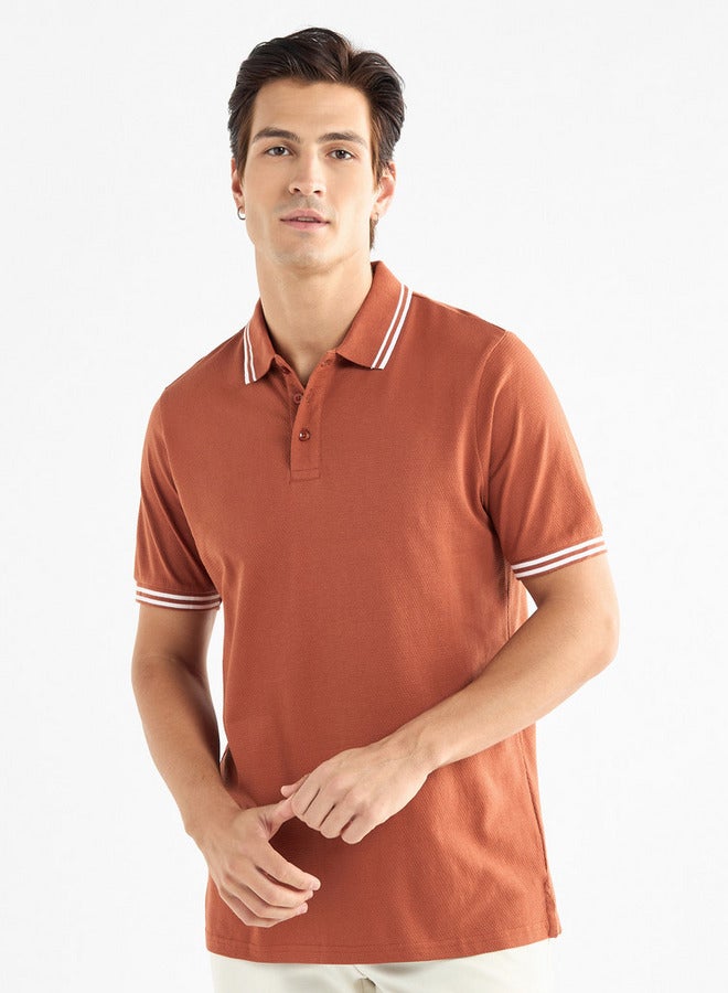 سبلاش فيڤ تيشيرت بولو سادة بأكمام قصيرة - Image 1