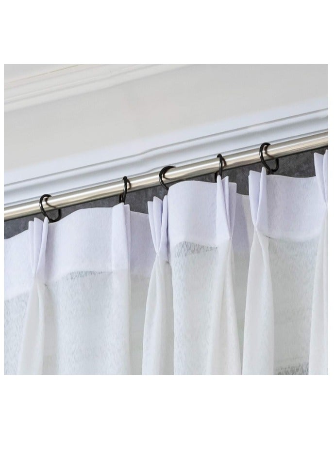 يا كومز 20 قطعة خاتم ستائر ستائر معدنية خاتم ستائر ياكوموز معلقة و 20 قطعة خاتم دبوس ستائر ستائر معدنية لستار دش باب النافذة (أسود ، 30 مم) - Image 5