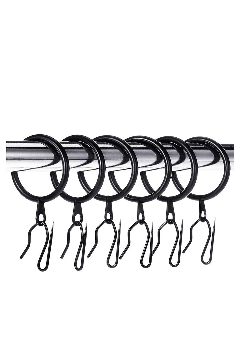يا كومز 20 قطعة خاتم ستائر ستائر معدنية خاتم ستائر ياكوموز معلقة و 20 قطعة خاتم دبوس ستائر ستائر معدنية لستار دش باب النافذة (أسود ، 30 مم) - Image 1