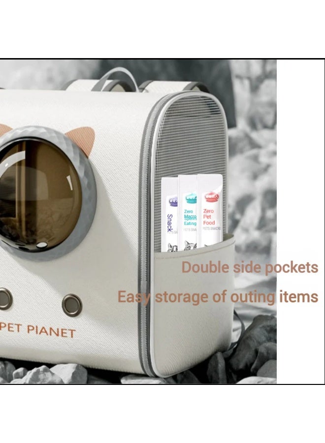 Meetion Pet Carrier Backpack, Ventilated, Breathable, Pet Travel Handbag bag, Space Capsule Design, Large Pet Carrier for Cats and dogs, Suitable for Traveling Hiking and Camping (White)  - Image 5