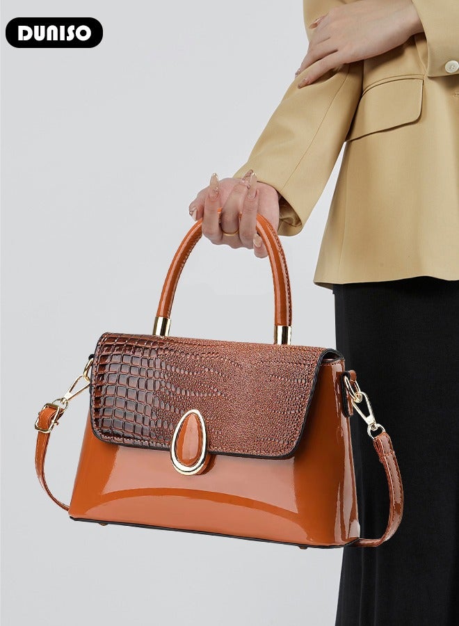 DUNISO Women's Fashion Handbag Faux Leather Crossbody Bag For Women Large Capacity Bow Trim Tote Bags Top Handle Satchel Fashionable Travel Shoulder Bag For Ladies - Image 5