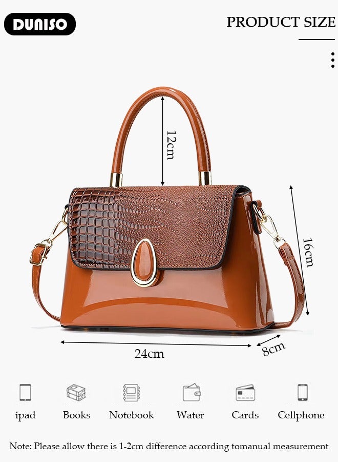 DUNISO Women's Fashion Handbag Faux Leather Crossbody Bag For Women Large Capacity Bow Trim Tote Bags Top Handle Satchel Fashionable Travel Shoulder Bag For Ladies - Image 3