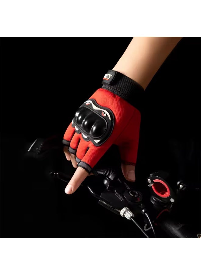 قفازات جلد نصف اصابع للأنشطة الرياضية والدراجات النارية - Image 1