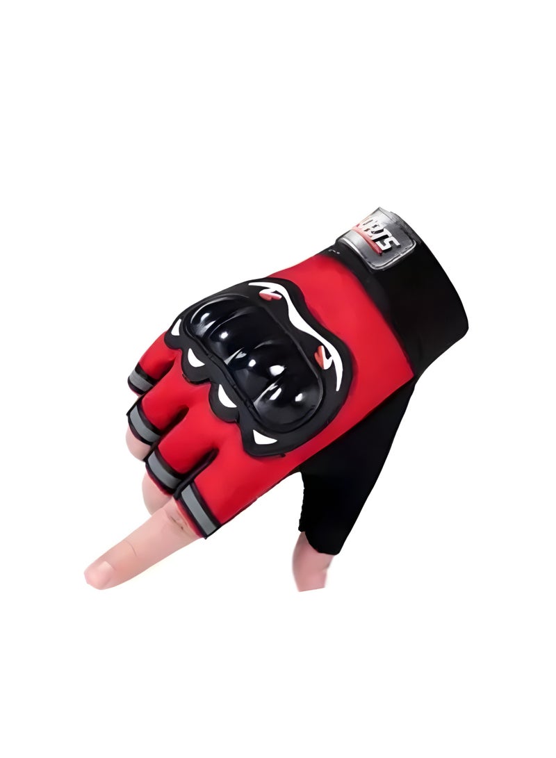 قفازات جلد نصف اصابع للأنشطة الرياضية والدراجات النارية - Image 2
