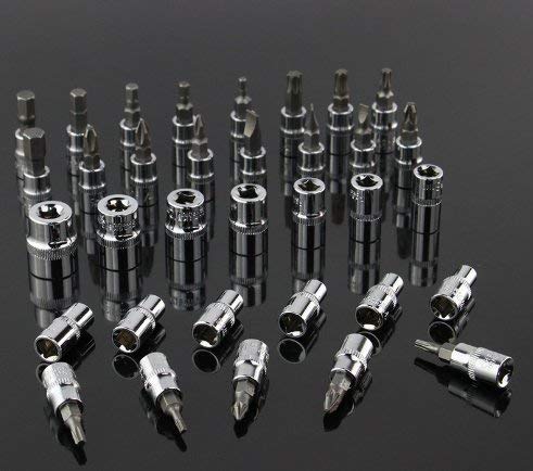 Swabs New Swabs 14 Socket Screwdriver Bit Set Ratchet Handle Portable Metal Car Fix Tools Kit Household and Electrical Repair 46 in 1 Full Tool Kit Set for Emergency Uses - Image 2