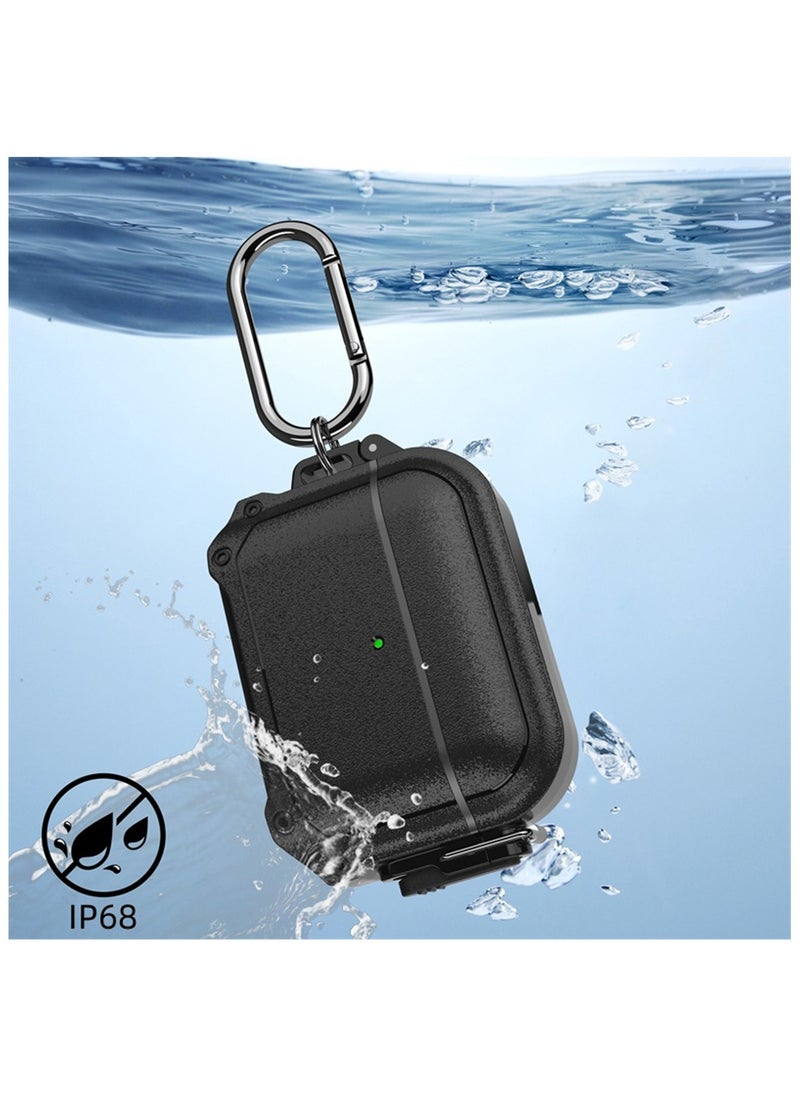 Generic Case for Apple AirPods Pro/Pro 2 Generation,Shockproof Earphone Protective with Carabiner Black  - Image 2