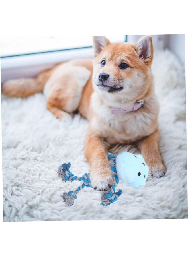 Emily Pets Plush Dog Toys Animal Toys Soft Toys Chewer Teething Toys Dog Teething Plush Pet Woven Toy Pet Cotton Rope Toy Dog Cotton Rope Toy Puppy Pet Supplies Molar Plushes (Sky Blue) - Image 3