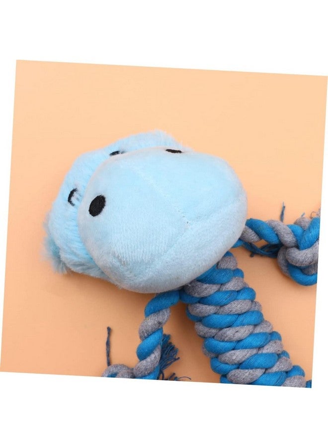Emily Pets Plush Dog Toys Animal Toys Soft Toys Chewer Teething Toys Dog Teething Plush Pet Woven Toy Pet Cotton Rope Toy Dog Cotton Rope Toy Puppy Pet Supplies Molar Plushes (Sky Blue) - Image 4