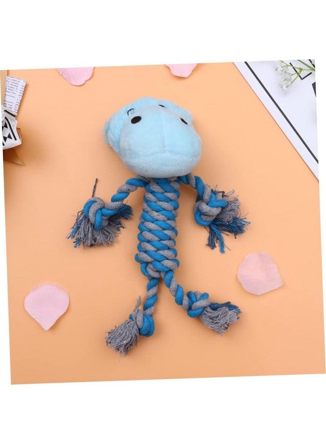 Emily Pets Plush Dog Toys Animal Toys Soft Toys Chewer Teething Toys Dog Teething Plush Pet Woven Toy Pet Cotton Rope Toy Dog Cotton Rope Toy Puppy Pet Supplies Molar Plushes (Sky Blue) - Image 5