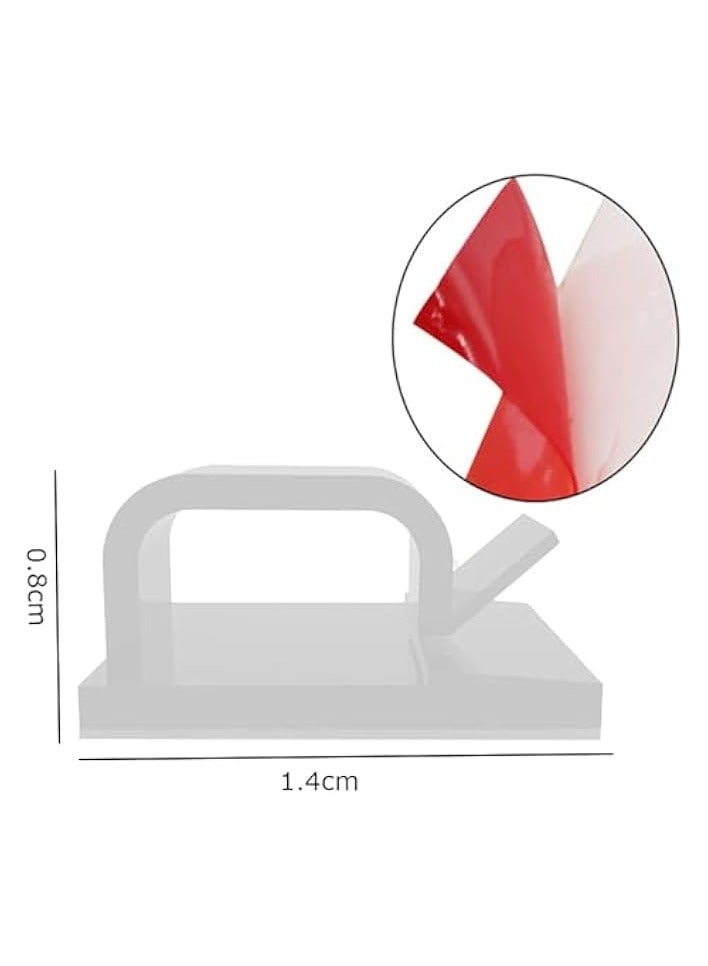 erorex 100 Pcs Cable Clips Self Adhesive, Cable Organizers Wire Clips Cord Holder for Laptop Ethernet Cable Desktop Office Home, Organizer Cord and Wire, White - Image 2