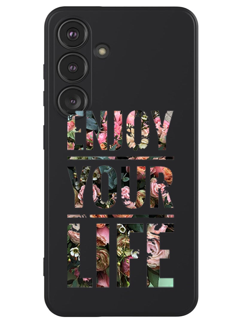 Theodor Protective Slim Fit Case Liquid Silicone Cover with Full Body Protection Anti-Scratch Shockproof Case For Samsung Galaxy S24 Plus (Black) - Enjoy your rally - Image 1