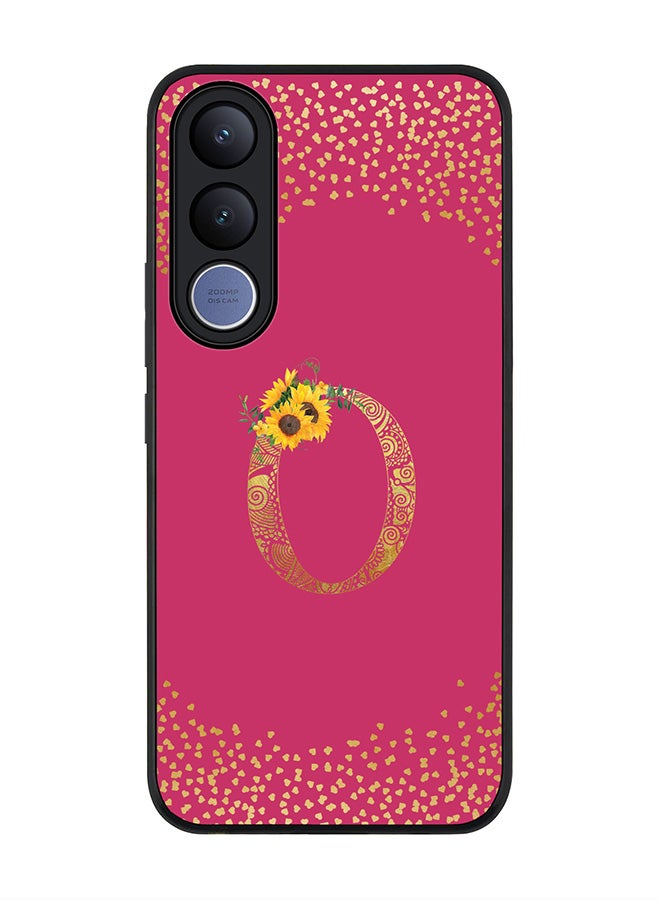 Stylizedd For vivo V70 FE Case,Slim fit Camera Protection, Shockproof Thin Phone cover  - Custom Floral Monogram - O ( Deep Pink ) - Image 1