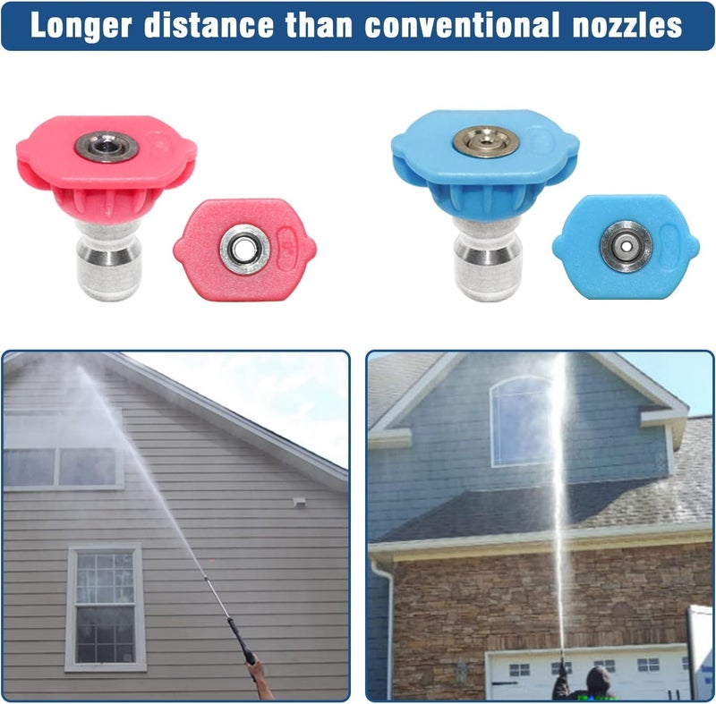 janz Pressure Washer Rotating Turbo Nozzle with 7 Spray Nozzle Tips Kit Multiple Spray Degrees 1/4 Inch Quick Connection,4000PSI - Image 4