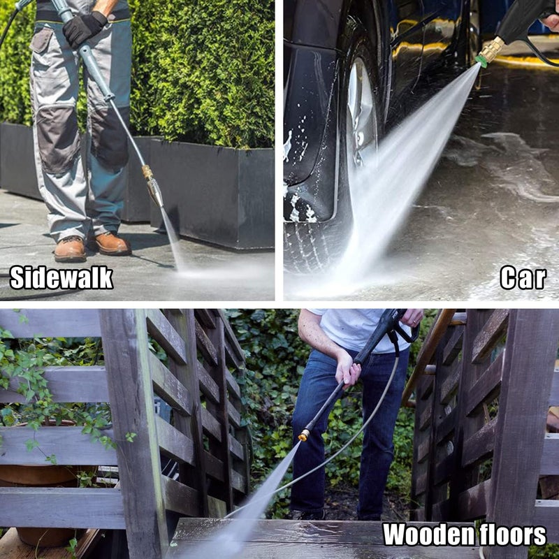 janz Pressure Washer Rotating Turbo Nozzle with 7 Spray Nozzle Tips Kit Multiple Spray Degrees 1/4 Inch Quick Connection,4000PSI - Image 5