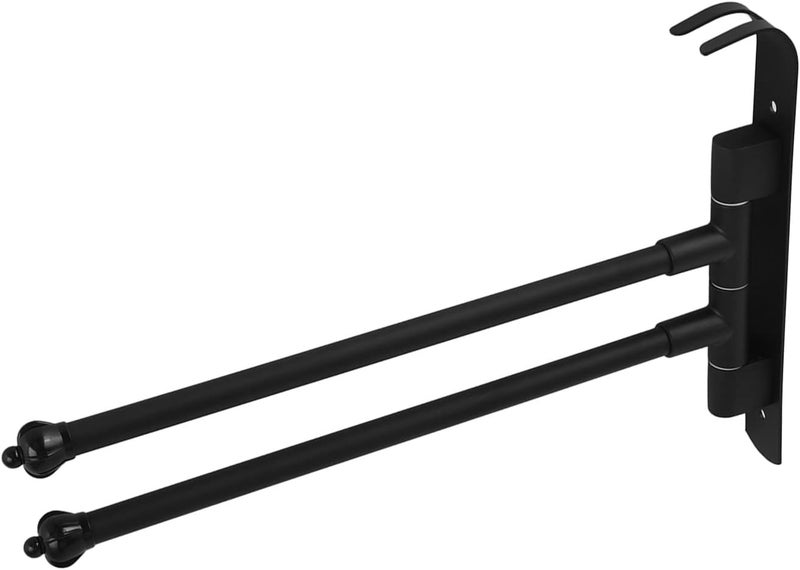 Stainless Steel Swivel Towel Hanger Holder, Rotating Movable Towel Bar for Bathroom Kitchen Wardrobe, 180 Degree Swing Out Towel Rack with Rust Proof Design (Movable Two-Pole Black) - Image 5