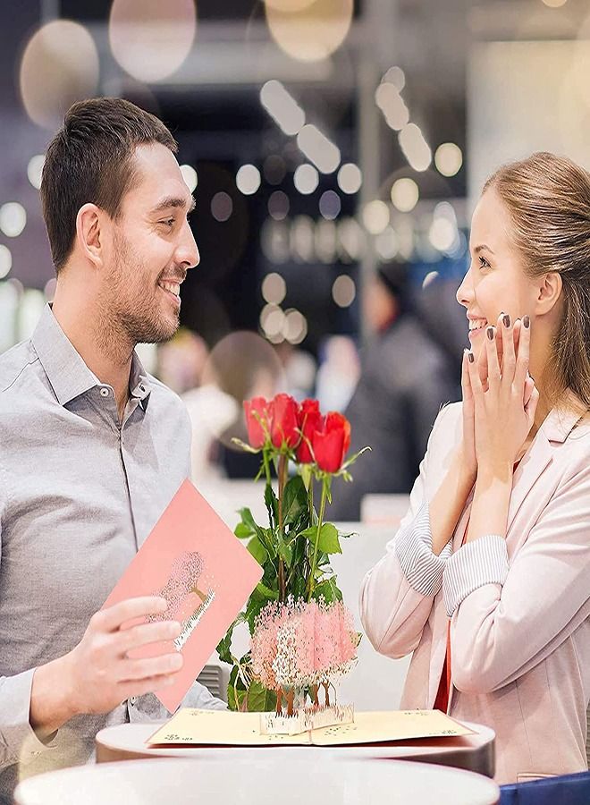 SYOSI Greeting Card, 3D Card, Pop Up Card, Romantic Theme Cards, Anniversary Cards for Wife Girlfriend Mother, Birthday Cards, Happy Holidays, Spring Card, Season's Greetings (Cherry Blossom) - Image 4