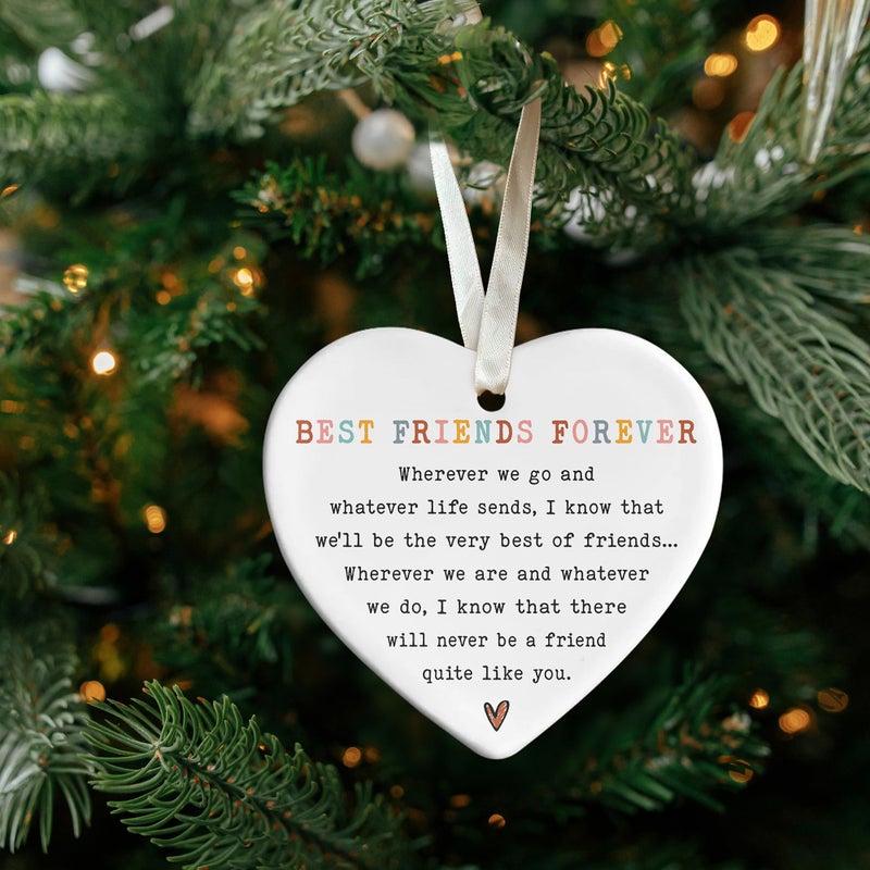 TEEBIM صداقة عيد الميلاد الحلي - أفضل صديق لعيد الميلاد الحلي أفضل الأصدقاء الحلي الحلي عيد الميلاد للأصدقاء - هدايا أفضل هدايا الصداقة هدايا الأصدقاء - زخرفة السيراميك 2024 - Image 4