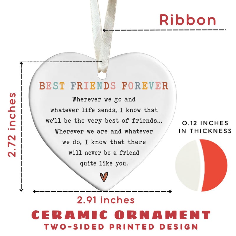 TEEBIM صداقة عيد الميلاد الحلي - أفضل صديق لعيد الميلاد الحلي أفضل الأصدقاء الحلي الحلي عيد الميلاد للأصدقاء - هدايا أفضل هدايا الصداقة هدايا الأصدقاء - زخرفة السيراميك 2024 - Image 2