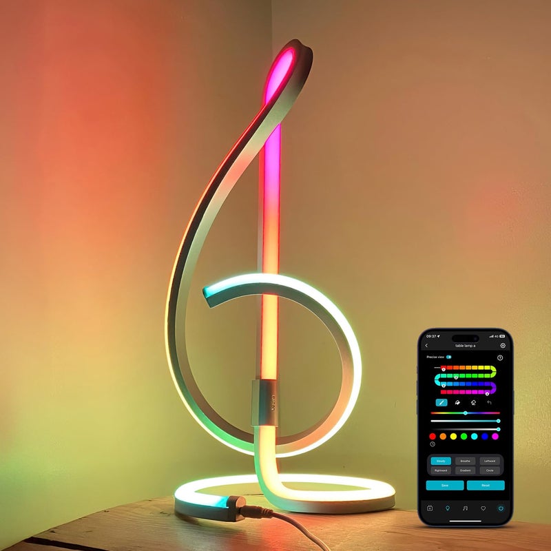 Lepro TB2 AI Smart Table Lamp, RGB+IC Addressable LED Lamps Alexa Google Home Enable, APP Control DIY Color Changing Modern Spiral Lamp, Music Sync, AI Generated Lighting LLM, 2.4 GHz WiFi/Bluetooth - Image 1