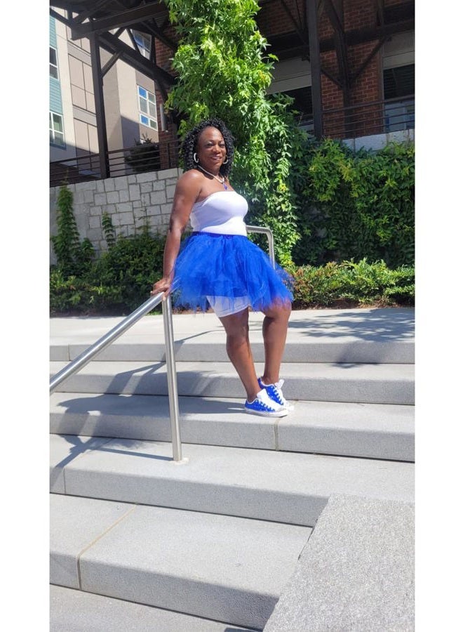GOOBGS Musever 1950s Vintage Ballet Bubble Skirt Tulle Petticoat Puffy Tutu, Royal, Large-X-Large - Image 4