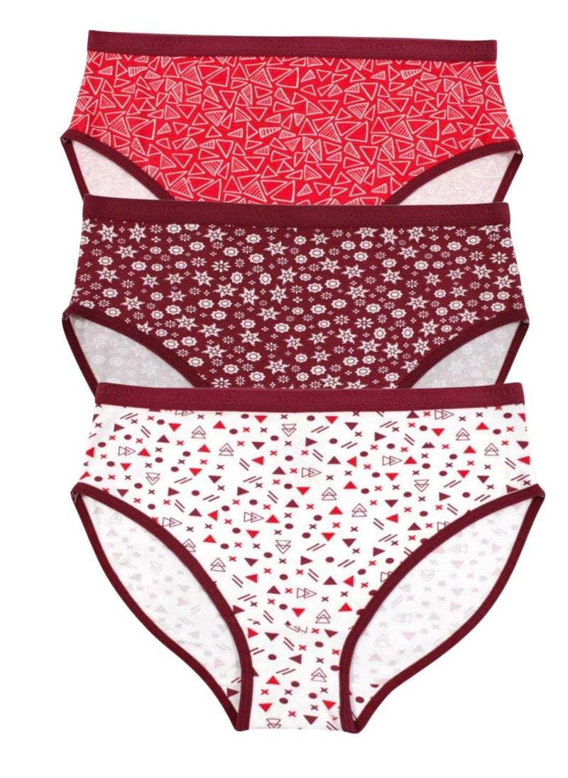 COLORS - Pack of 3 Printed Cotton Brief Panties Underwear for Women - Image 1