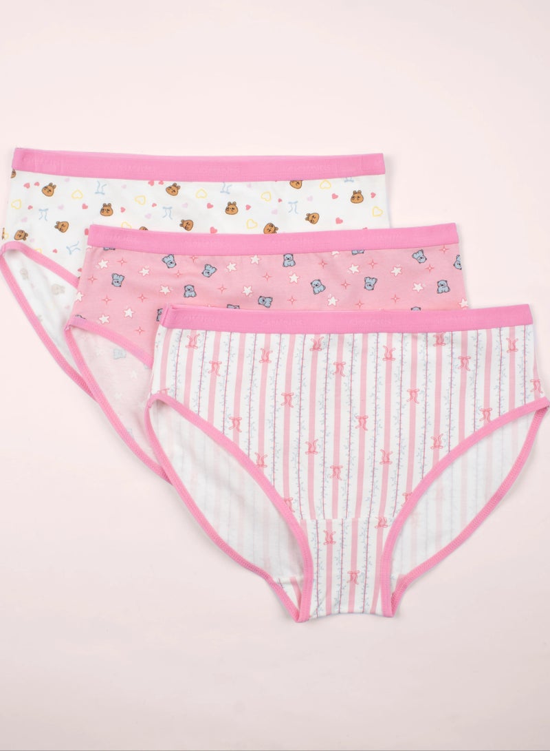 Colors Pack of 3 Printed Cotton Brief Panties Underwear for Women - Image 1