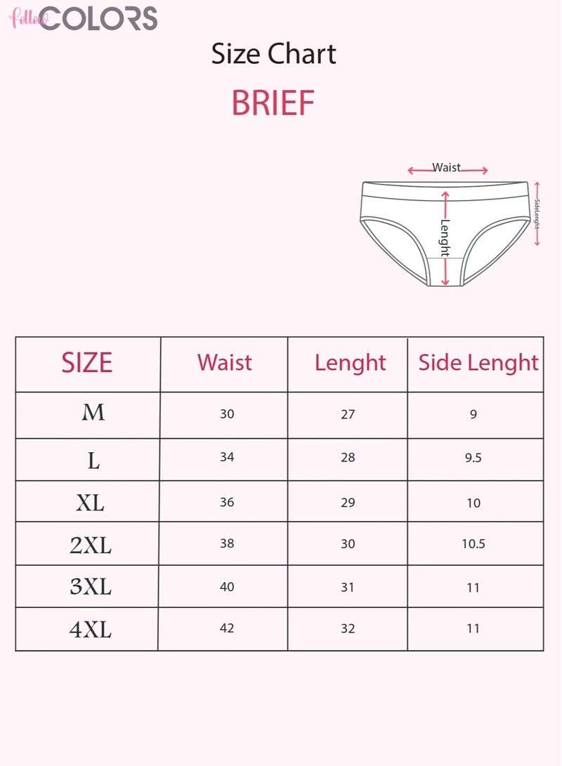 Colors Pack of 3 Printed Cotton Brief Panties Underwear for Women - Image 5
