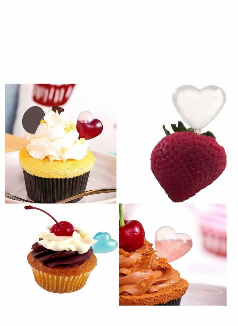 Generic - 4ml Mini Squeeze Transfer Cupcakes Pipettes Heart Shape, Disposable Plastic Droppers for Cupcake, Dessert, Strawberries and Chocolate for Party Decoration, 100 Pcs - Image 1