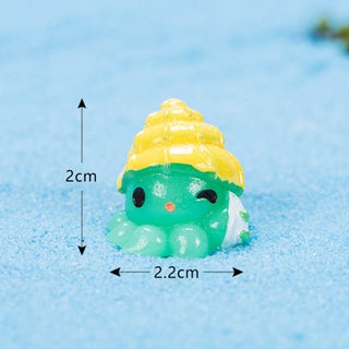 12-green octopus about 2.2x2.0cm