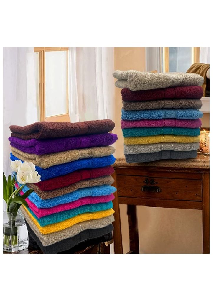 BYFT Daffodil Brown Premium Face Towel (30x30Cm-Set of 2) Cotton, Highly Absorbent and Quick dry, Hotel and Spa Quality Bath linen with Stripe Diamond Dobby-500Gsm - Image 5