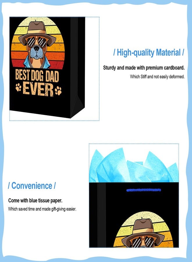WhatSign Dog Dad Fathers Day Gift Bag - 11.5" Medium Best Dog Dad Gifts Bag with Tissue Paper and Handle Fathers Day Dog Dad Gifts Bag for Men from Dog - Image 3