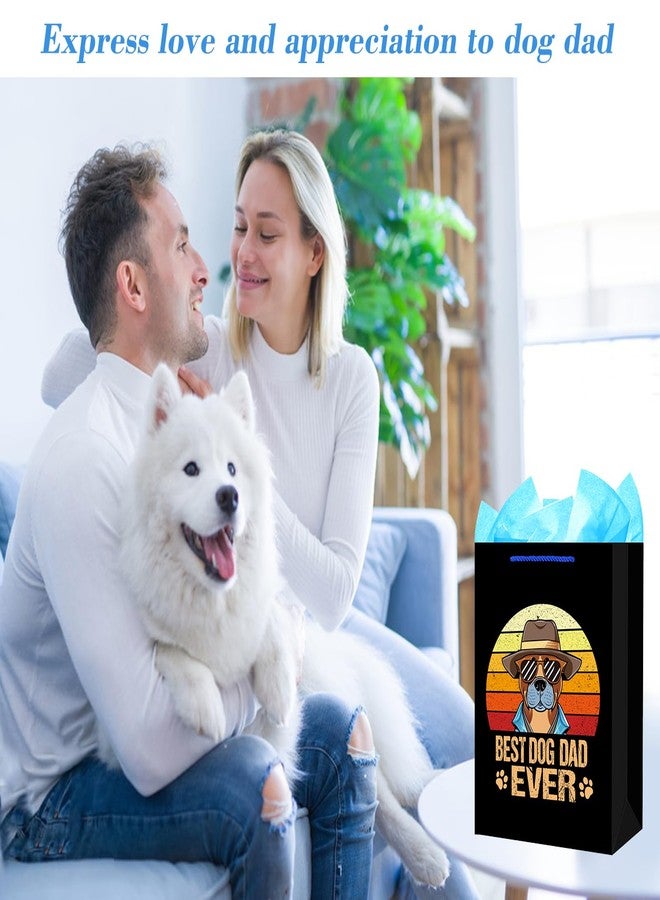 WhatSign Dog Dad Fathers Day Gift Bag - 11.5" Medium Best Dog Dad Gifts Bag with Tissue Paper and Handle Fathers Day Dog Dad Gifts Bag for Men from Dog - Image 2