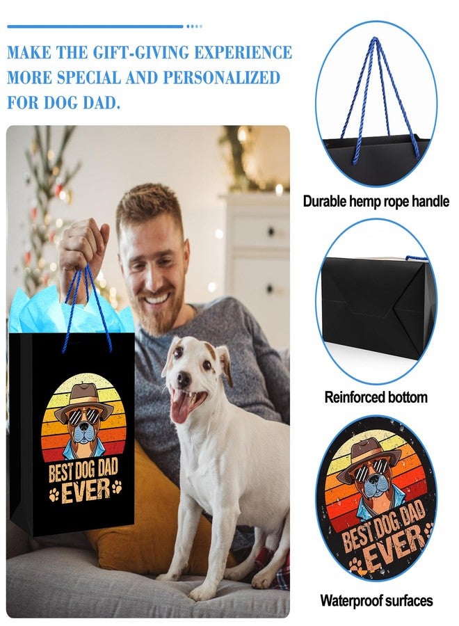 WhatSign Dog Dad Fathers Day Gift Bag - 11.5" Medium Best Dog Dad Gifts Bag with Tissue Paper and Handle Fathers Day Dog Dad Gifts Bag for Men from Dog - Image 4