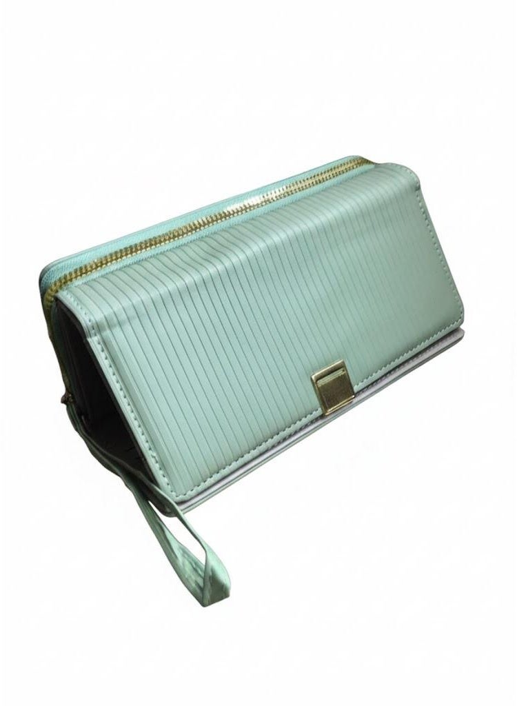 محفظة نسائية كبيرة شيك بتصميم أنيق بسوستة واحدة – متعددة الجيوب مع حافظة كروت واسعة، عملية للاستخدام اليومي والمناسبات - Image 1