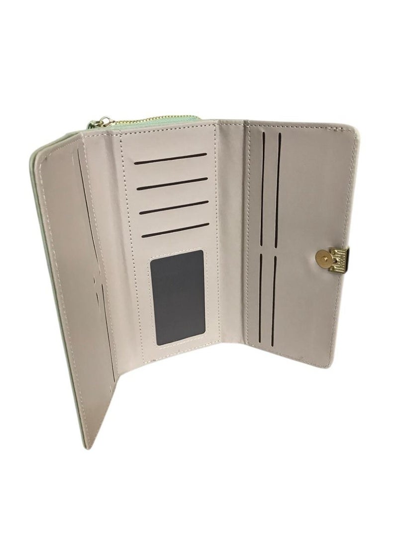 محفظة نسائية كبيرة شيك بتصميم أنيق بسوستة واحدة – متعددة الجيوب مع حافظة كروت واسعة، عملية للاستخدام اليومي والمناسبات - Image 4