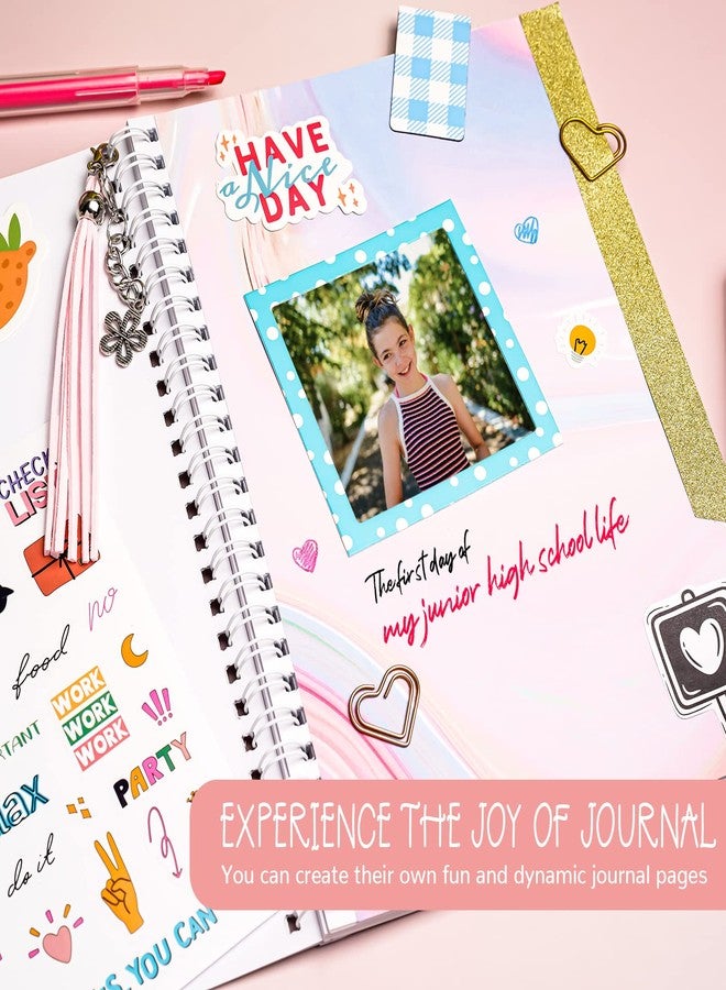 ABERLLS DIY Journal Kit for Girls, Birthday Gift for 6 7 8 9 10 11 12 Year Old Girl, Art Crafts Kits for Tween Teenage Kids, Scrapbook Diary Supplies Toy Set - Image 4