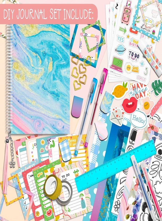 ABERLLS DIY Journal Kit for Girls, Birthday Gift for 6 7 8 9 10 11 12 Year Old Girl, Art Crafts Kits for Tween Teenage Kids, Scrapbook Diary Supplies Toy Set - Image 2