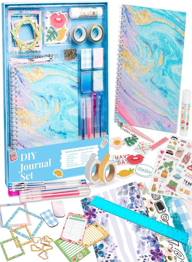 ABERLLS DIY Journal Kit for Girls, Birthday Gift for 6 7 8 9 10 11 12 Year Old Girl, Art Crafts Kits for Tween Teenage Kids, Scrapbook Diary Supplies Toy Set - Image 1