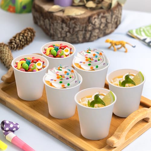 BYSNOW 100 Pack 5 oz Paper Cups, Disposable Bathroom Cups, Small Mouthwash Cups, Mini Paper Cups for Bathroom White 100Pack - Image 5