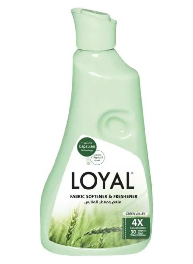Loyal Fabric Softener & Freshener Green Valley - Invigorating Fragrance - Softening Effect - 750 ml - Image 1