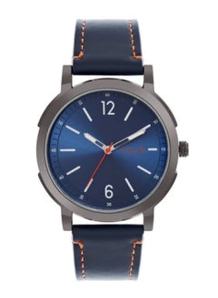 Men's Analog Watch With Blue Leather Strap -43 mm - FK00010E