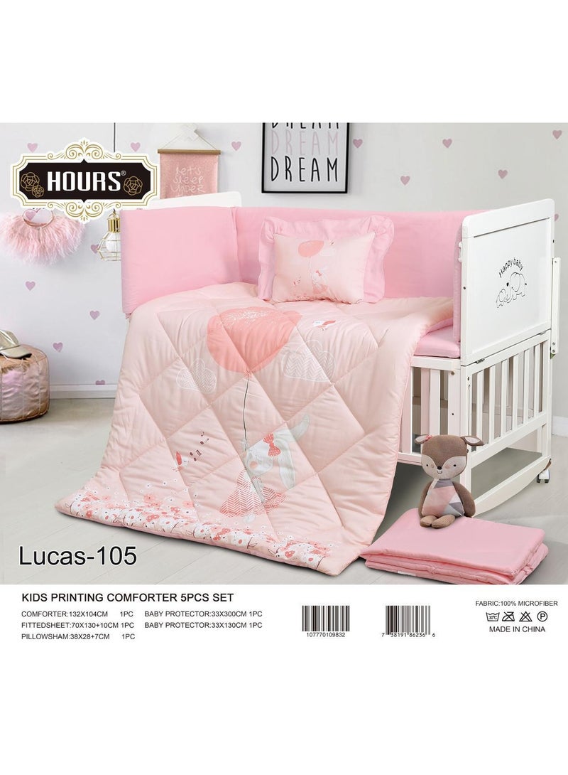 Hours 5-piece summer microfiber crib bumper pad for your baby's comfort - 5 pieces