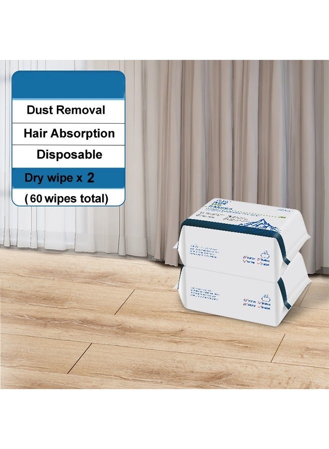 2/4 Packs of Dry Sweeping Cloths, Disposable Pads for Floor  Mops, Dusting Cloths Electrostatic Cloths, Microfiber Mop Pads，Disposable Duster Refills Mops for Cleaning Hardwood Floor Dust, Disposable Paper Clean Dust & Hair for Floor, Window, Camera, TV, Wall ,Door, 30 Tablets Per Pack - Image 2
