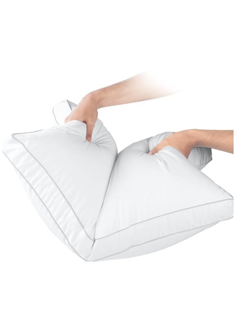 Red Rose Medical Bed Pillows (50 x 75 cm) for Sleeping, Set of 2 Hotel Quality Medical Hypoallergenic for Back and Stomach Sleepers (Queen Size), White  - Image 3