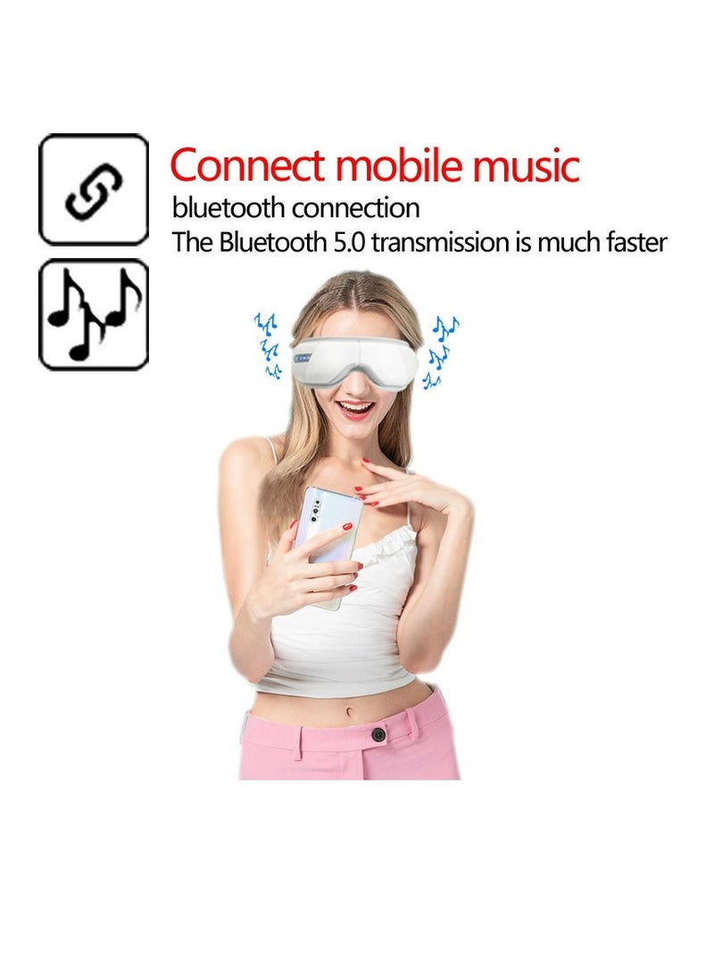 SOLARAE Eye Massager, Rechargeable Eye Mask with Compression & Music, Electric Sleep Mask for Relieve Puffy, Dark Circles, Eye Strain, Eye Bags & Dry Eyes Improve Sleeping, Suitable for Women Men - Image 4