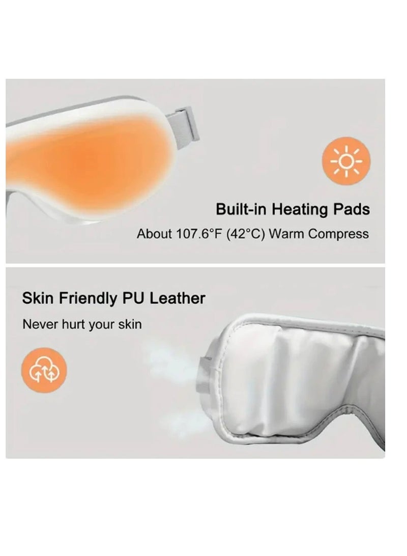 SOLARAE Eye Massager, Rechargeable Eye Mask with Compression & Music, Electric Sleep Mask for Relieve Puffy, Dark Circles, Eye Strain, Eye Bags & Dry Eyes Improve Sleeping, Suitable for Women Men - Image 3