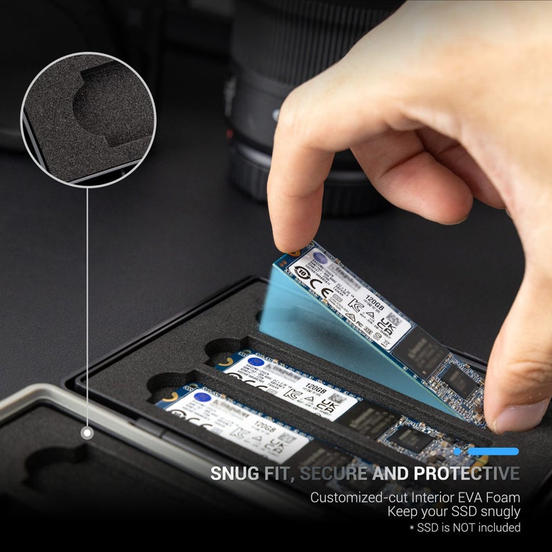 JJC 6 Slots M.2 2280 2260 2240 2242 2230 Case, M.2 SSD Holder Storage, M.2 Drive Storage NVMe M.2 2280 SSD Card Case Water-Resistant and Shockproof - Image 2