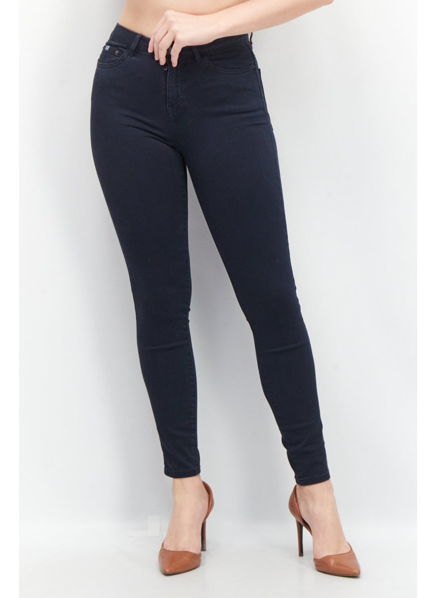 EDC Women Skinny Fit High Waist Stretchable Denim, Blue  - Image 1